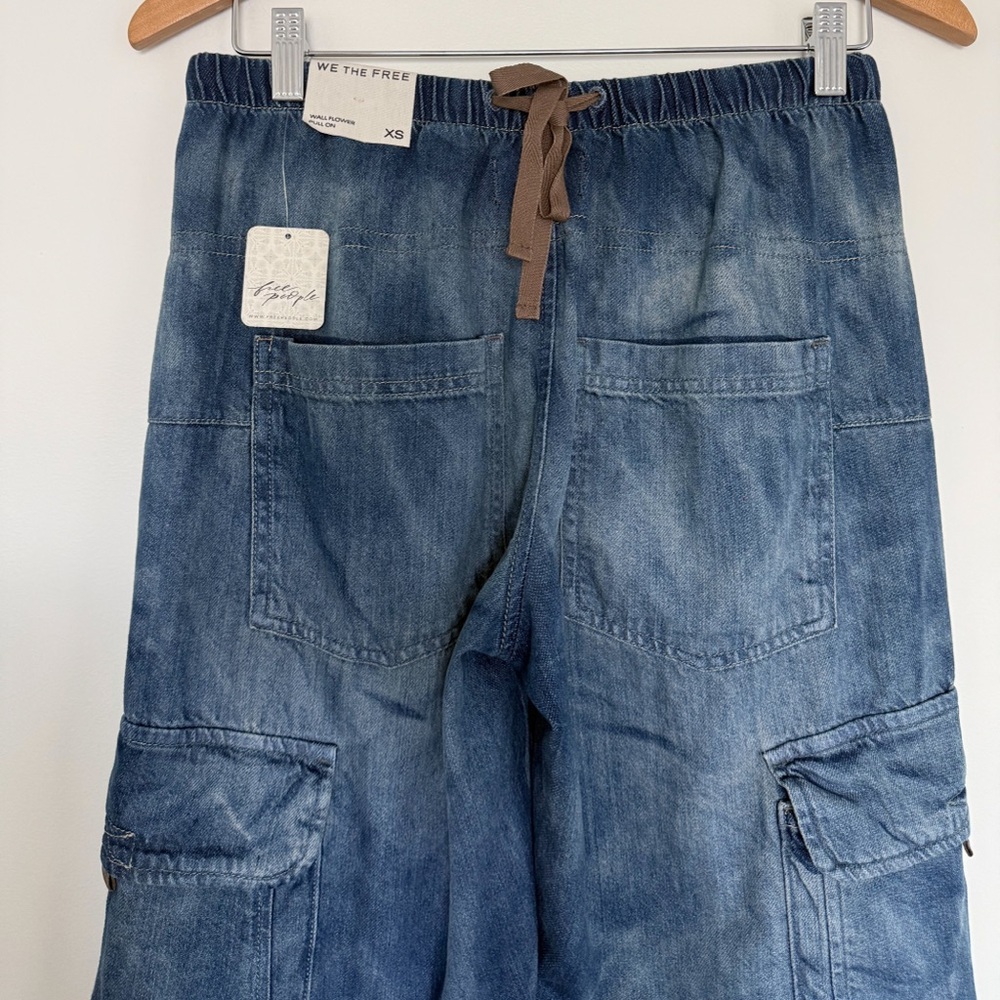 NWT Free People We The Free Wallflower Pull-On Jeans Size XS in Summer Nights - Picture 5 of 9